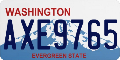 WA license plate AXE9765