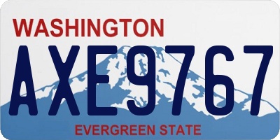 WA license plate AXE9767