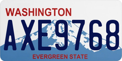 WA license plate AXE9768