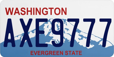 WA license plate AXE9777