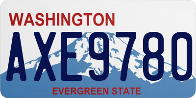 WA license plate AXE9780