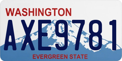 WA license plate AXE9781