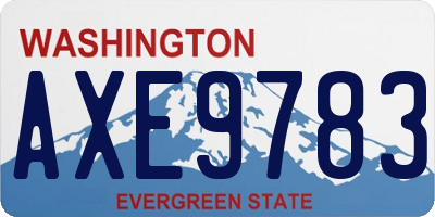 WA license plate AXE9783