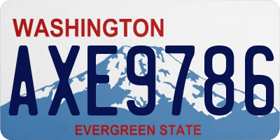WA license plate AXE9786
