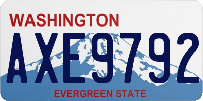 WA license plate AXE9792