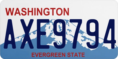 WA license plate AXE9794