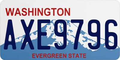 WA license plate AXE9796