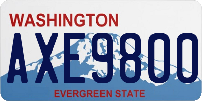 WA license plate AXE9800