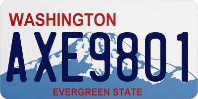 WA license plate AXE9801