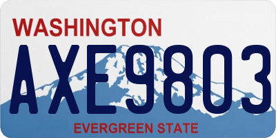 WA license plate AXE9803