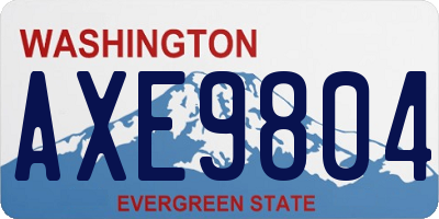 WA license plate AXE9804
