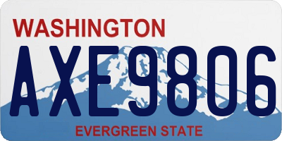 WA license plate AXE9806
