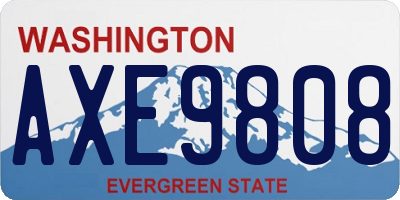 WA license plate AXE9808