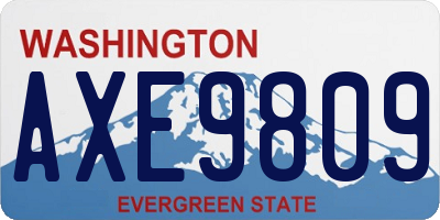 WA license plate AXE9809