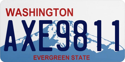 WA license plate AXE9811