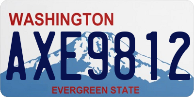 WA license plate AXE9812
