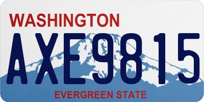 WA license plate AXE9815