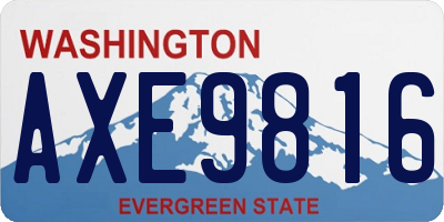 WA license plate AXE9816