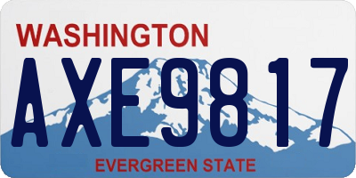 WA license plate AXE9817