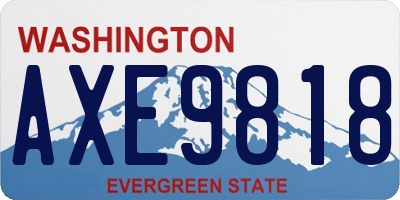 WA license plate AXE9818