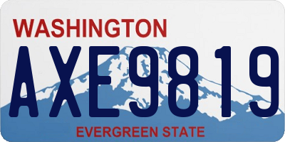 WA license plate AXE9819
