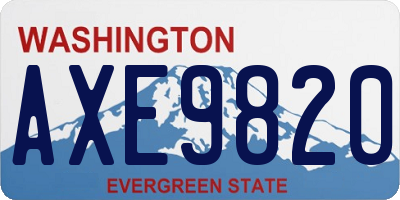 WA license plate AXE9820