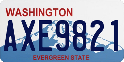 WA license plate AXE9821