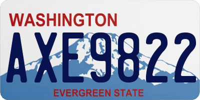 WA license plate AXE9822