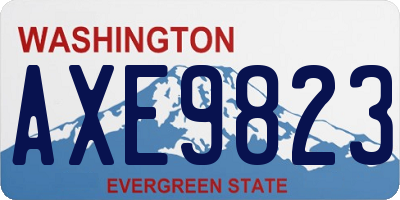 WA license plate AXE9823