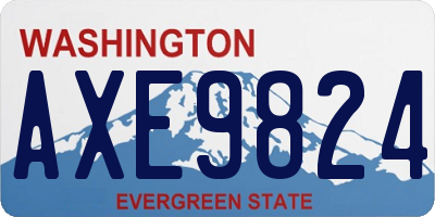 WA license plate AXE9824
