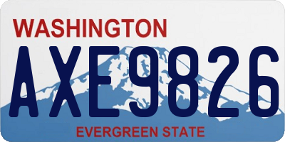 WA license plate AXE9826