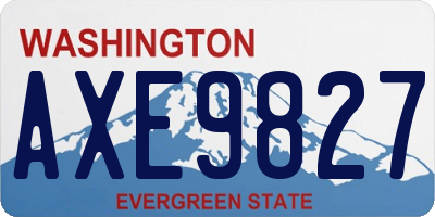 WA license plate AXE9827