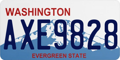 WA license plate AXE9828