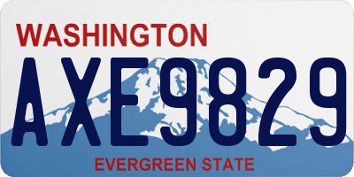 WA license plate AXE9829