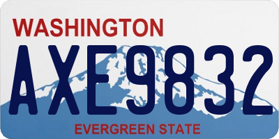 WA license plate AXE9832