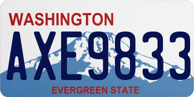 WA license plate AXE9833