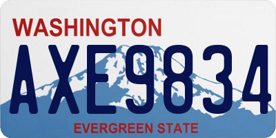 WA license plate AXE9834