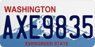 WA license plate AXE9835
