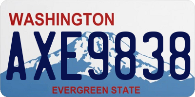 WA license plate AXE9838