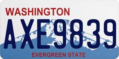 WA license plate AXE9839