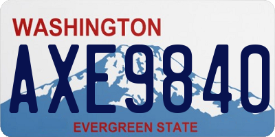 WA license plate AXE9840