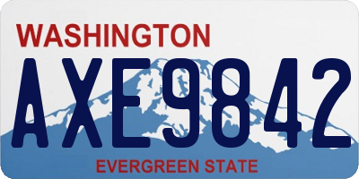 WA license plate AXE9842