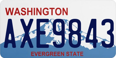 WA license plate AXE9843