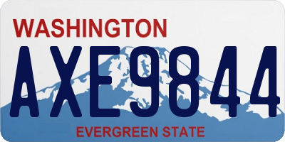 WA license plate AXE9844