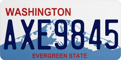 WA license plate AXE9845