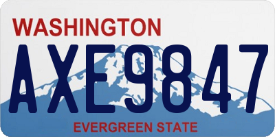 WA license plate AXE9847