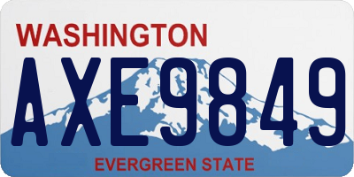 WA license plate AXE9849