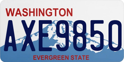 WA license plate AXE9850
