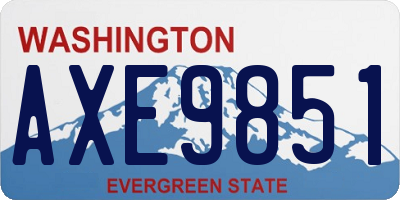 WA license plate AXE9851
