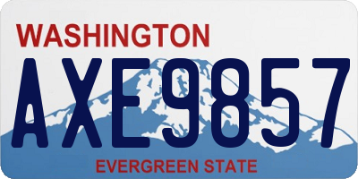 WA license plate AXE9857
